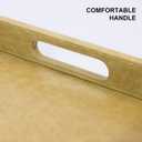 20 x 14 inches Leather Rectangle Serving Tray with Hole Handles,High-End Light Large Service Tray for Ottoman Tray, Tea, Food, Butler - Countertop, Kitchen,Family Dinner, Picnic (Brown)