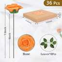 BLEUM CADE 36Pcs Artificial Flowers Fake Roses with Stems, Orange Boxed Foam Roses for DIY Bouquets Centerpieces Wedding Party Arrangement Bridal Shower Decor