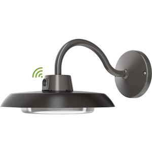 50W LED Gooseneck Barn Light 10 Inch Outdoor Farmhouse Wall Light with Dusk to Dawn Photocell Pole/Wall Mounted Area Light for Barn Garage Yard Warehouse 120VAC 4000K 5000LM UL Listed IP65 Dark Bronze