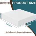 Frienda 4 Pack 6" x 24" x 24" Upholstery High Density Foam Cushion Seat Replacement Square Cut to Size Foam Couch for Patio Furniture Commercial Dinning Chair Couches Benches Padding DIY Projects