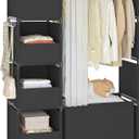 MOYIPIN Portable ClosetFree Standing Wardrobe Closet with Hanging Rod and CurtainClothes Storage Organizer, for Cloakroom, Bedroom40.55 x 16.73 x 65.35InchesBlack