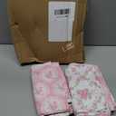 24 Pcs Floral Cloth Napkins 6 Patterns Washable Dinner Tea Party Napkins Reusable Plant Flowers Square Napkin Cotton Towel Decorative for Summer Wildflower Party(Pink Flowers)