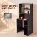 Novabright Black 6 Tier Mini Fridge Stand with Top Shelf for Dorm, 73.2", 33.75" W x 22" D x 72.3" H