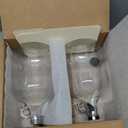 Laundry Detergent Dispenser for Laundry Room - Two Empty One Gallon Glass Jugs, Fabric Softener, Soap Dispenser or Bleach, 128 oz - Black Liquid Pump, Includes 4 Labels