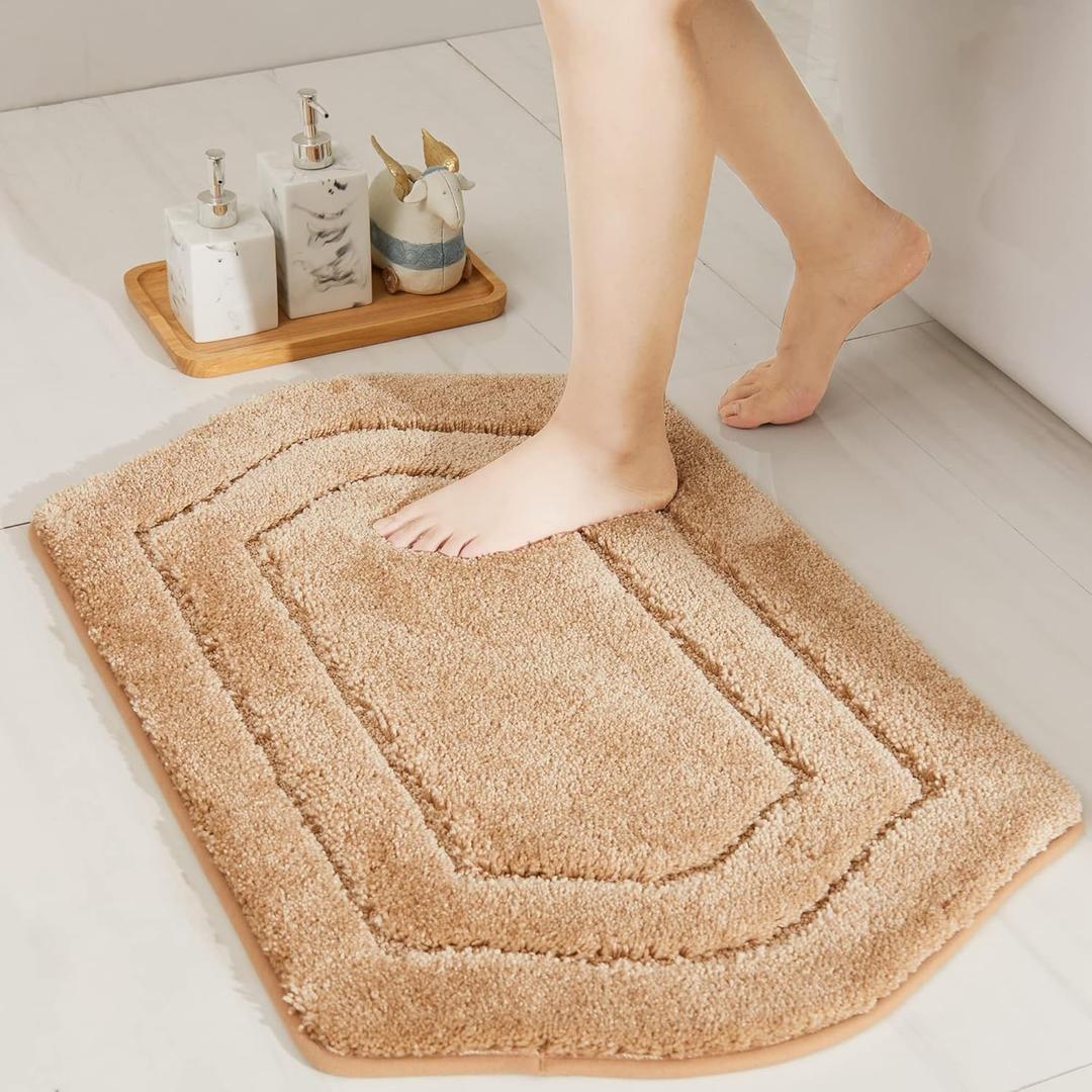 COSY HOMEER Extra Thick Bath Linen Sets Rugs for Bathroom - Anti-Slip Bath Mats Soft Plush 100% Strong Polyester Living Room Bedroom Water Absorbent(Beige,20x32 - Inches) COSY HOMEER Extra Thick Bath Linen Sets Rugs for Bathroom - Anti-Slip Bath Mats Soft Plush 100% Strong Polyester Living Room Bedroom Water Absorbent(Beige,20x32 - Inches)