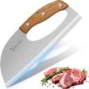 Plys Kitchen Meat Cleaver Knife, Unique Effort Saving Knife Professional Stainless Steel Chef Cooking Knives for Cutting Meat Vegetable Father Mother (Silver)