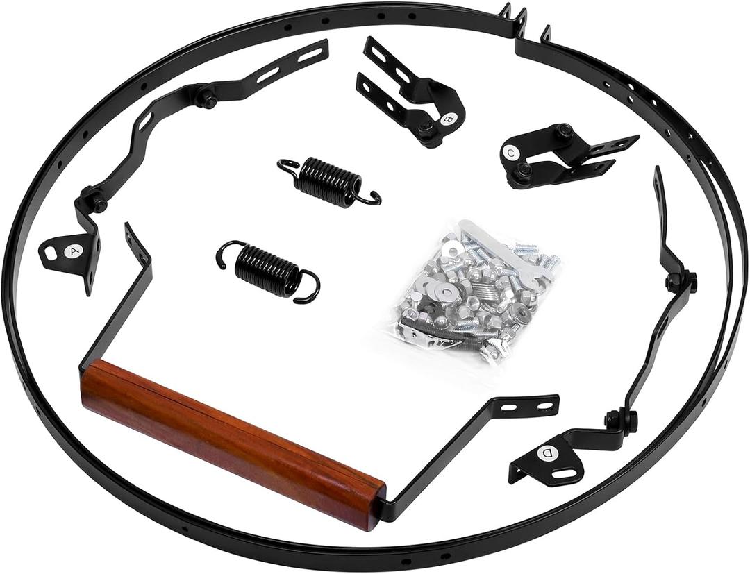 Vankey Band and Hinge Assembly for Large Big Size Green Egg, Replacement Steel Hinges Band with Handle, Band and Hinge Assembly for Large Egg Green (Split Style Bands)