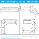 2.25 Inch DIY Custom Mandrel Exhaust Pipe Tube Pipe, 48 Inch Straight Pipe, 2.25'' OD Straight&Mandrel Bend Pipe(45/90/180 Degree) Kit, Industrial Pipes,T304 Stainless Steel, Universal Fit-8PCS