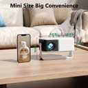 360 Rotating & Auto KeystoneYoton Y3 Mini Projector, 2026 Upgraded Portable Projector for Bedroom, 50% Zoom Small Movie Projector for phone, Compatible with iPhone/Android/TV Stick/HDMI/USB/TF Card