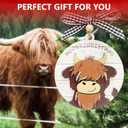 10 x 2 Layered Wooden Highland Cow Christmas Ornaments, Farmhouse Christmas Decor, Western Farm Decor Gifts for Family, Mom, Dad, Friends, Cow Farmers, Hanging on Holiday Decorations (Baby)