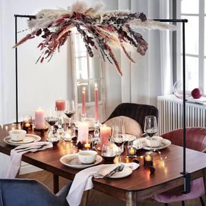 Over The Table Rod Stand with Clamps-Thickened Metal Table Arch Stand Rod, Adjustable Length(60"-110"), Easy to Install, Perfect for Valentine's Day Wedding Party Birthday