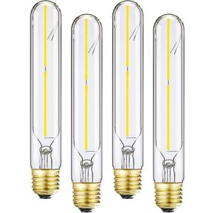 T10 LED Bulb 4W Equal E26 LED Light Bulb 40 Watt Dimmable Daylight 4000K E26 Edison Bulb AC120V 400lm Tubular Light Bulb T9 for Rustic Pendant,Island,Chandeliers,Wall sconces Pack of 4