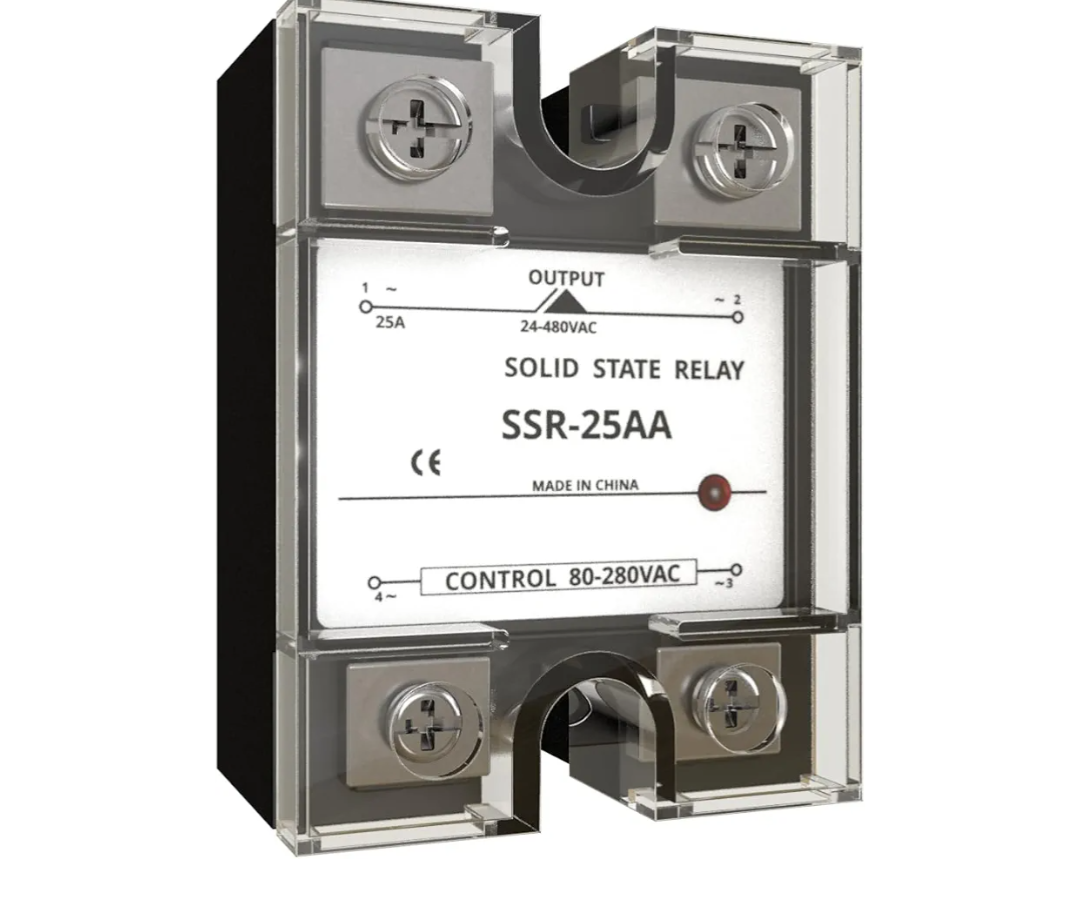 MAKERELE SSR-25AA Solid State Relay Input 80-280V AC to Output 24-480VAC 25A Single Phase Semi-Conductor Solid State Relay Module, Pack of 2