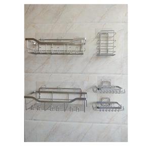 Shower Caddy Bathroom Organizer 5 Pack,Shower Shelf - 304 Stainless Steel,Anticorrosive,Rust-Proof,Waterproof Kitchen & Bathroom Shelves Storage and Organization - Silver Shower Shelves