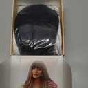 Clip in Bangs, 100% Real Human Hair Brown Black Fake Bangs Clip in Hair Extensions French Bangs Fringe with Temples Hairpieces for Women Curtain Bangs for Daily Wear