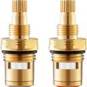 2 Pack Brass KSRPL3200HC & Brass KSRPL3200CC Ceramic Disc Cartridge, Compatible With CC Basin Faucet, Cold & Hot Faucet Cartridge, for Bathroom Faucet, 2-1/8" Length