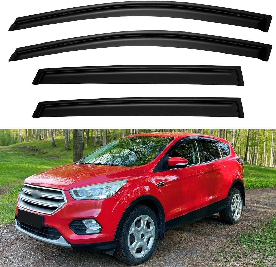 Window Rain Guards Visors for 2013-2019 Ford Escape, Out-Channel Window Vent Wind Deflectors Shades for 13-19 Escape