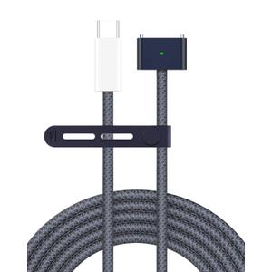 USB C to Magnetic 3 Charger Cable for MacBook Air 13.6 15 inch MacBook Pro 14 16 M5 M4 M3 M2 M1 2026 2025 2024 2023 2022 2021, Braided Cord & LED, Powerful Magnetic, Original Quality, 6.6ft Midnight