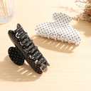 2 Pack Polka Dot Claw Clips for Women Non-Slip Medium Hair Clips Plastic Claw Clips for Thick Hair Black and White Polka Dot Acrylic Hair Clips Hair Accessories