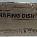 Chafing Dishes for Buffet 4 Pack with 7 Pans, 9.5QT [Clear Glass Lid] Stainless Steel Buffet Servers and Warmers, Rectangular [Sturdy & Rolled Edge] Food Warmers for Parties, Weddings, Catering, Gold
