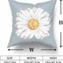 Sweetshow Daisy Pillow Covers 18x18 Inch Set of 2 Farmhouse Summer Spring Daisy Bloom Pillows Floral Blue Decorative Throw Pillow Covers Soft Cotton Cushion Cover for Home Sofa Couch Bedroom