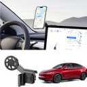 Tesla Phone Mount Fit for Magsafe iPhone & Android Phones, Tesla Model 3/Y/S/X/Cybertruck Accessories Non-Adhesive Tesla Adjustable Screen Phone Mount Fit for All Phone