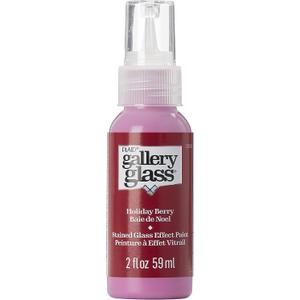 Gallery Glass, Holiday Berry Stained Glass 2 fl oz Brilliant Smooth Finish Paint, Perfect for Easy to Apply DIY Arts and Crafts, 19696
