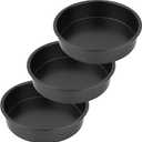8 Round Cake Pans - 3PCS Nonstick Round Baking Cake Pan, Mold,Dish, Flan, Tin, Carbon Steel Baking Set, Essential Bakeware