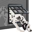 Enjoying Dog Door for Screen Door, Passage Opening 11.2" x 14.4", Large Doggie Door for Sliding Door, Magnetic Dog Screen Door, Lockable Pet Gate Screen Window, Black