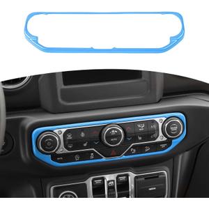 RT-TCZ for Wrangler JL Center Dash AC Switch Cover Trim Frame Baby Blue for Jeep Wrangler JL JLU Gladiator JT 2018-2023 Light Blue Interior Accessories