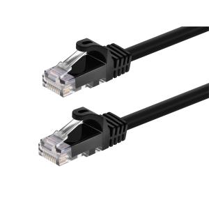 Monoprice Cat6 2ft Black Patch Cable UTP 24AWG 550MHz Pure Bare Copper Snagless RJ45 Flexboot Series Ethernet Cable