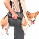 COODEO Dog Carry Sling, Emergency Backpack Pet Legs Support & Rehabilitation Dog Lift Harness for Nail Trimming, Dog Carrier for Senior Dogs Joint Injuries, Arthritis, Up and Down Stairs(L, Black)