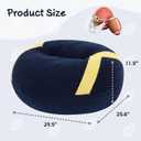 Football Bean Bag Chair for Kids, Cuddly Sherpa, 2.5 feet, Dark Blue