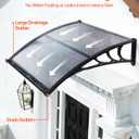 VEVOR Awnings for Door Entrance, 38" x 40" Window Door Awning Canopy Exterior with Drainage & ABS Bracket, Polycarbonate Cover Patio Door Awnings for Sun, UV, Rain, Snow ProtectionSmoky Gray