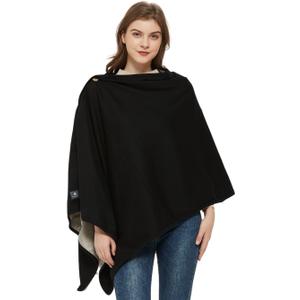 Radia Smart EMF Poncho Blanket, 5G, Wearable Faraday Blanket, RF Shielding, WiFi Blocker, EMF Clothing 28" x 72", Black/Grey