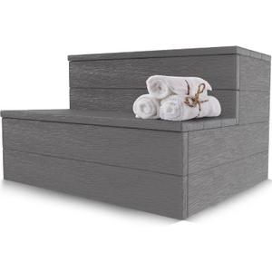 Hot Tub Steps,Wood Looking Plastic Steps for Hot Tub,Top Waterproof Hot Tub Stairs,Safe and Non-Slip Spa Steps,Upgrade Heavy Duty Outdoor Steps,Suitable for Any Size Hot Tub