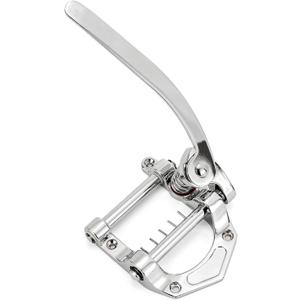 Swhmc Tremolo Bridge for Electric Guitar, Chrome Plated Vibrato Tailpiece with Roller Bar, Replacement for Telecaster SG LP Flat Top Body, Hardtail Bridge Upgrade