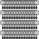 84 Pack Curtain Rings with Clips 1.26" Interior Diameter,Metal Drapery Ring with Clips Compatible with up to 1 inch Drapery Rod,Strong Vintage Decorative Rustproof Drapery Ring with Hooks(Black)