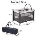 Pamo Babe Pack and Play with Bassinet, Portable Playard for Baby, 39.37 x 27.55 x 27.55 inches