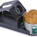 YIHUA D-2 Soldering Iron Holder, Heat-resistant Tip Cleaner with Brass Wool Tip Cleaner and Cleaning Sponge for Stable Soldering Iron Storage and Cleaning (Black)