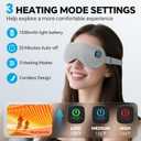 Cordless Heated Eye Mask for Dry Eyes Relief, with 3 Heat Settings, Washable Eye Cover, Warm Heating Pad for Stye Eye Treatment & Travel Use