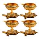 Brass Kuber Turtle Diya for Diwali Decoration [4 Pc] - Diwali Diya - Diwali Decorations for Home - Diwali Decor Clay Diyas for Puja Diwali Return Gifts - Diya Lamp for Pooja Hashcart®