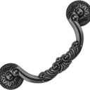 10-Pack 5 Inch Vintage Dresser Drawer Pull Handles Antique Bronze/Black. Rustic Kitchen Antique Drop Bail Pull Handles Metal Cabinet Pulls 128mm (10,Black)