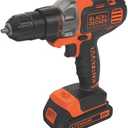 BLACK+DECKER 20V MAX Cordless Drill and Driver, 3/ 8 Inch, With LED Work Light, Battery and Charger Included (LDX120C)