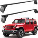 Lockable Roof Rack Cross Bars Compatible with Jeep Wrangler JK JL Gladiator JT 2007-2026 2&4 Door, 220 LBS Adjustable Heavy Duty Aluminum Crossbars Cargo Luggage