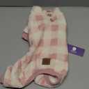 cyeollo Dog Pajamas Buffalo Plaid Flannel Warm Dog Pjs Thermal Jumpsuit Dog Onesie Puppy Pajamas for Small Tiny Dogs Cat Apparel Color Pink