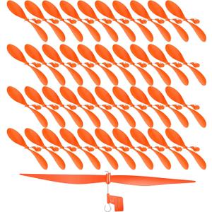 Libima 40 Pcs Plastic Propeller for STEM Activities Fold Resistant Propeller Blades with Rubber Band Hooks for Airplanes and Helicopters from Research Institution, 7.1 Inches(Orange)