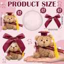 75 Pcs 2026 Mini Graduation Bear Bulk Set with 25 Graduation Gift Mini Stuffed Bears 25 Clear Plastic Fillable Ornament Balls and 25 Bow 2026 Party Favors(Claret)