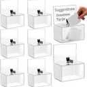 Tuanse Acrylic Donation Box with Lock and Sign Holder Tip Jar Raffle Ticket Box Clear Ballot Boxes for Fundraising Voting Suggestion Collection School 6.1 x 4.3 x 3.8 Inch