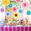 48PCS Spring Summer Sunflower Hanging Swirl Decorations,Sunflower Baby Shower Decor, Flower Party Decorations for Birthday Autumn Easter Party Classroom Decor